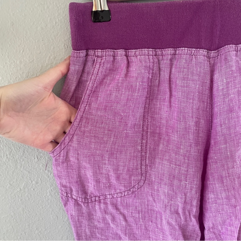 Toad & Co Flip Top Lithe Linen Pants Purple 4 - Picture 2 of 16